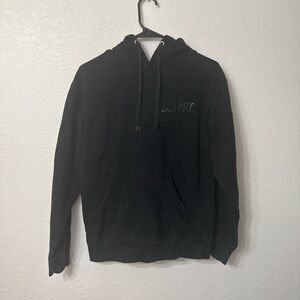 Black Hooded Pullover Sweatshirt - Thryfty